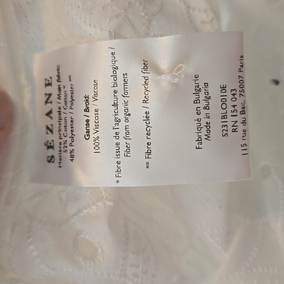 Sezane Elyes Ecru Floral Lace Blouse - Picture 8 of 9